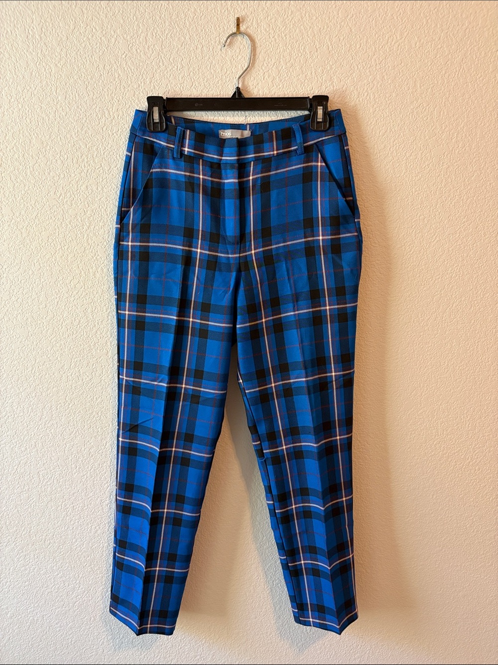 ASOS Bright Blue Plaid Trousers